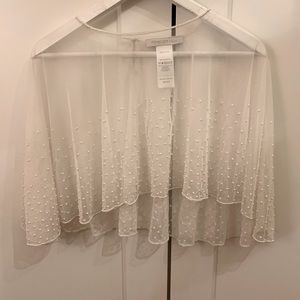 Mesh and beaded capelet